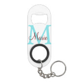 Porte-clé Décapsuleur jeté simple minimal ajouter nom monogramme rose ro (Dos)