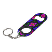 Porte-clé Décapsuleur Joli Motif de fleurs roses (Devant Angle)