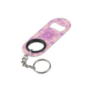 Porte-clé Décapsuleur Joli Rose Floral sur mesure Monogramme (angle arrière)