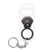Porte-clé Décapsuleur Labradoodle Chien noir (Devant)