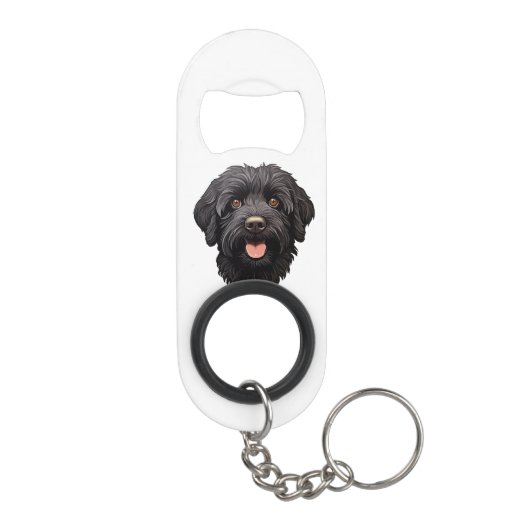 Porte-clé Décapsuleur Labradoodle Chien noir (Dos)