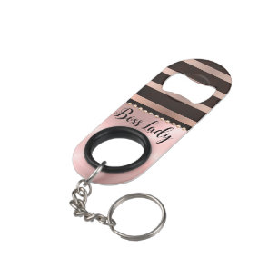 Porte-clé Décapsuleur Lady Boss Rose Épais