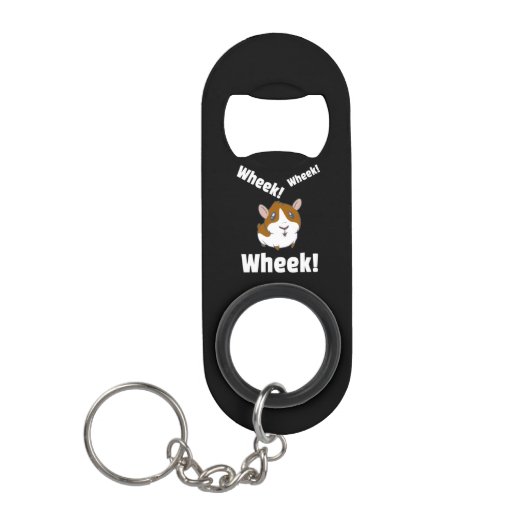 Porte-clé Décapsuleur Le cochon de Guinée Wheek ! Roue ! (Devant)