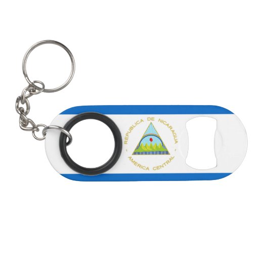 Porte-clé Décapsuleur Le drapeau du Nicaragua - Amérique latine (Devant (Horizontal))