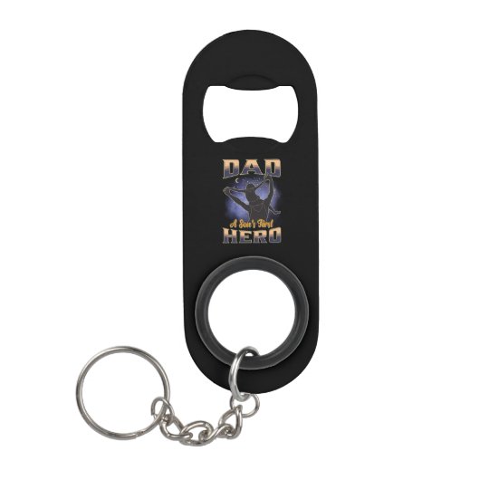 Porte-clé Décapsuleur Le premier héros de Papa A Son Fils (Devant)