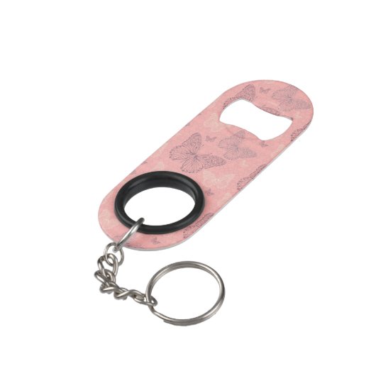 Porte-clé Décapsuleur Le rose de papillon (angle arrière)