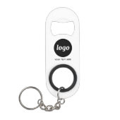 Porte-clé Décapsuleur Logo avec le code QR textuel Entreprise (Devant)