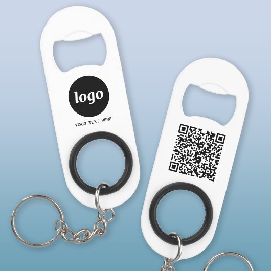 Porte-clé Décapsuleur Logo avec le code QR textuel Entreprise