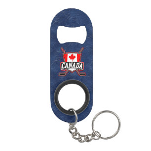 Porte-clé Décapsuleur Logo d'hockey de drapeau du Canada