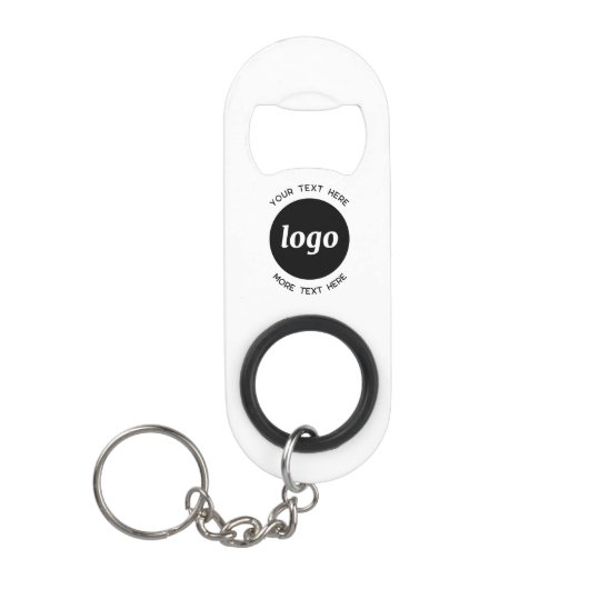 Porte-clé Décapsuleur Logo simple avec le code QR textuel (Devant)