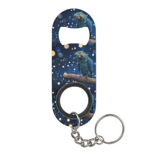 Porte-clé Décapsuleur Majesté Bleue : La Macaw Bleue Sur Dreamy Blue Bok