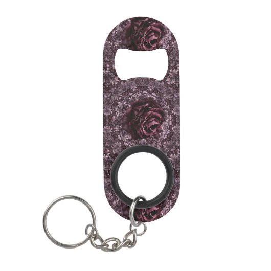 Porte-clé Décapsuleur Mandala de rose  (Devant)