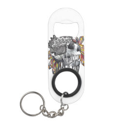 Porte-clé Décapsuleur Mandala en cristal de crâne