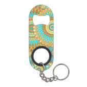 Porte-clé Décapsuleur Mandala superposé bleu marron or (Dos)