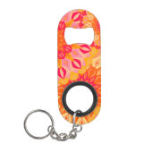 Porte-clé Décapsuleur Mandala superposé orange rose jaune (Devant)