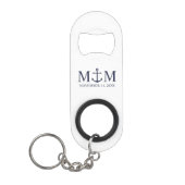 Porte-clé Décapsuleur Mariage Ancre bleu marine (Devant)