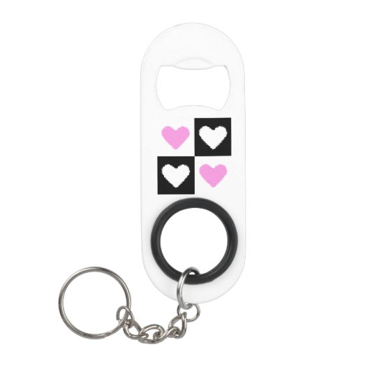 Porte-clé Décapsuleur Mazipoodles Coeurs Résumé Rose (Devant)