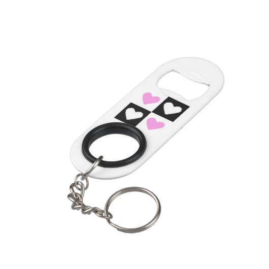 Porte-clé Décapsuleur Mazipoodles Coeurs Résumé Rose (angle arrière)