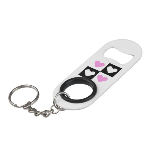 Porte-clé Décapsuleur Mazipoodles Coeurs Résumé Rose (Devant Angle)