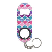 Porte-clé Décapsuleur mignonette aqua rose turquoise mauve écailles (Dos)