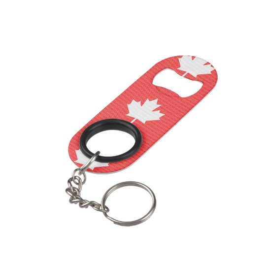 Porte-clé Décapsuleur Modèle Knit Maple Leaf Tricot Motif (angle arrière)