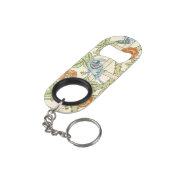 Porte-clé Décapsuleur Modèle sans couture de treillis de William Morris (angle arrière)