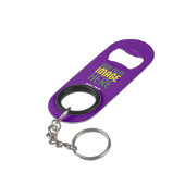 PORTE-CLÉ DÉCAPSULEUR MODÈLE TEXTE D'IMAGE INDIGO SIMPLE MODERNE (angle arrière)