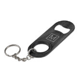 Porte-clé Décapsuleur Moderne élégant monogramme initial bois noir (Devant Angle)