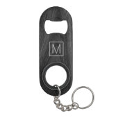Porte-clé Décapsuleur Moderne élégant monogramme initial bois noir (Dos)