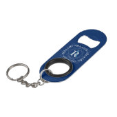 Porte-clé Décapsuleur Moderne et élégant Monogram Navy (Devant Angle)