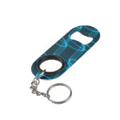 Porte-clé Décapsuleur Monogramme cool Lumineuse Motif Vague Bleue (angle arrière)