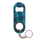 Porte-clé Décapsuleur Monogramme cool Lumineuse Motif Vague Bleue (Dos)