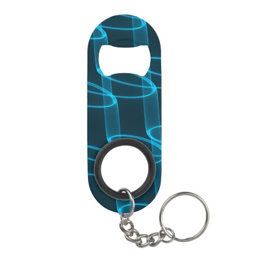 Porte-clé Décapsuleur Monogramme cool Lumineuse Motif Vague Bleue (Dos)