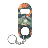 Porte-clé Décapsuleur Monogramme de pêche à la truite (Devant)