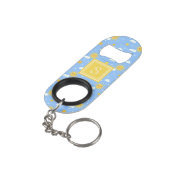 Porte-clé Décapsuleur Monogramme des nuages ensoleillés de Kawaii (angle arrière)