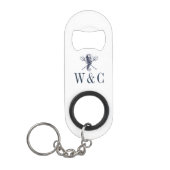 Porte-clé Décapsuleur Monogramme Marine Blue Seahorse Nautique (Devant)