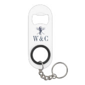 Porte-clé Décapsuleur Monogramme Marine Blue Seahorse Nautique (Dos)