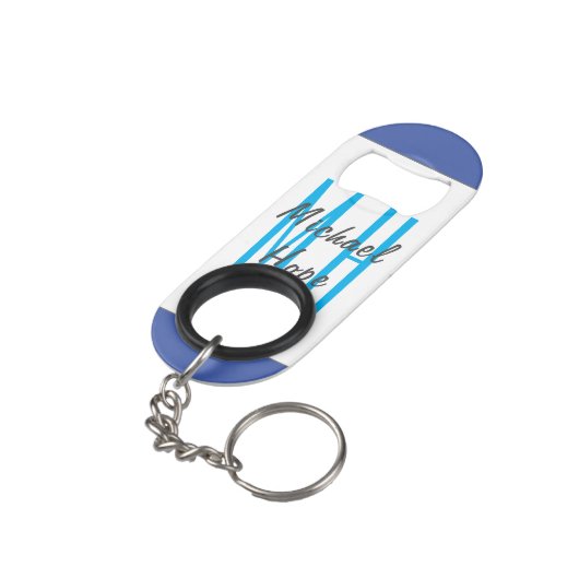 Porte-clé Décapsuleur Monogramme moderne Initiales Professional Plain Si (angle arrière)