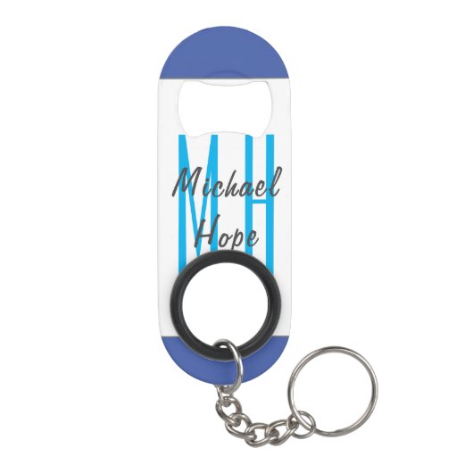 Porte-clé Décapsuleur Monogramme moderne Initiales Professional Plain Si (Dos)