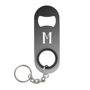 Porte-clé Décapsuleur Monogramme noir et blanc
