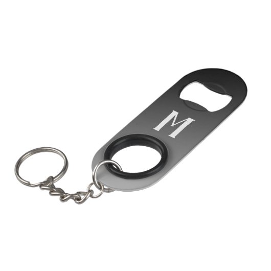 Porte-clé Décapsuleur Monogramme noir et blanc (Devant Angle)