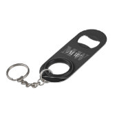 Porte-clé Décapsuleur Monogramme noir gris artistique moderne (Devant Angle)