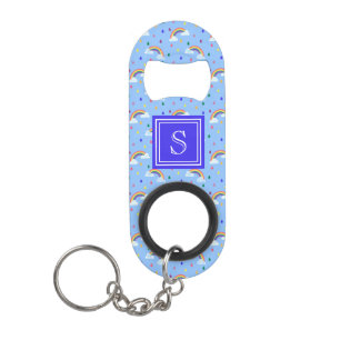 Porte-clé Décapsuleur Monogramme personnalisé Kawaii Arc-en-ciel