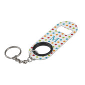 Porte-clé Décapsuleur Monogramme Pois multicolore (Devant Angle)