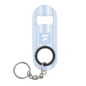 Porte-clé Décapsuleur Monogramme rayures bleu bébé (Devant)