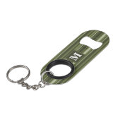 Porte-clé Décapsuleur Monogramme rayures vert olive (Devant Angle)