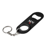 Porte-clé Décapsuleur Monogramme simple mignon avec la Saint-Valentin cœ (Devant Angle)