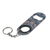 Porte-clé Décapsuleur Morris Strawberry Thief Classique Bleu Indigo Fin (Devant Angle)