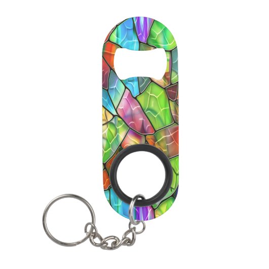Porte-clé Décapsuleur Mosaïque créative en verre tendu (Devant)
