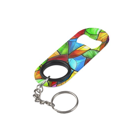 Porte-clé Décapsuleur Mosaïque en verre brillant (angle arrière)